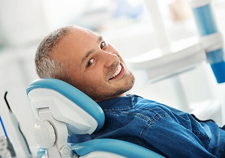 man in dental chair