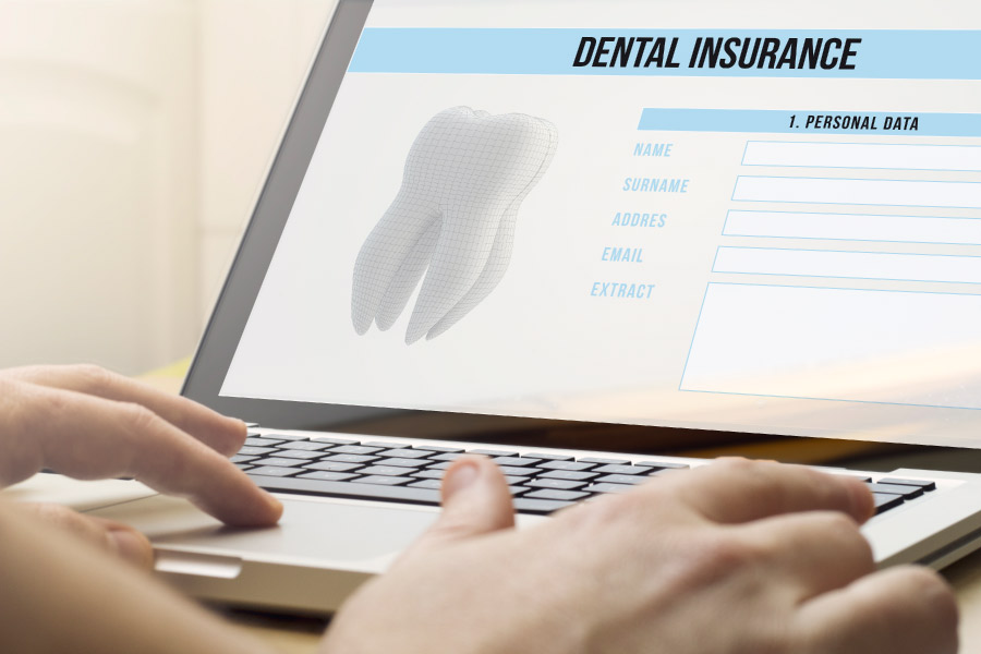 Photo of a personal computer screen with information about the patient's dental insurance benefits.