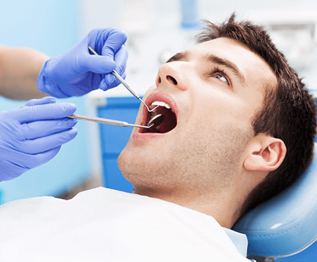 man at the dentist