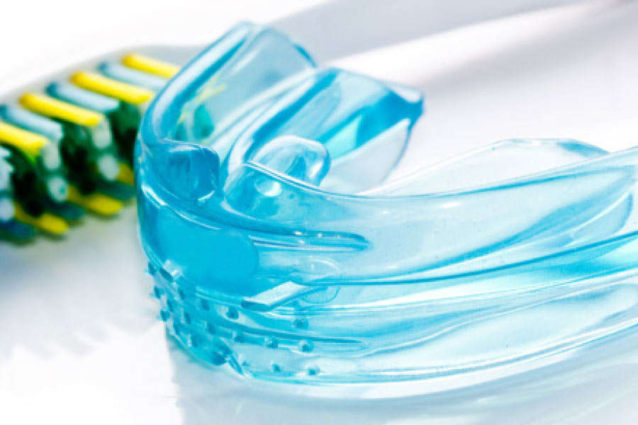 Photo of an athletic mouthguard.